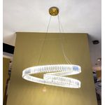 LUSTRE PENDENTE CRISTAL DOMINÓ 80CM LED INTEGRADO 