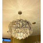 LUSTRE BAMBOLA CRISTAL DOURADO PARA MESA DE JANTAR 