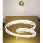 LUSTRE PENDENTE CRISTAL DOMINÓ 80CM LED INTEGRADO 