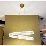 LUSTRE PENDENTE CRISTAL DOMINÓ 80CM LED INTEGRADO 