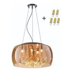 LUSTRE PENDENTE SOHO MILAO AMBAR 40CM CABO 1M + LÂMPADAS 