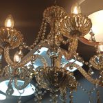 LUSTRE CANDELABRO VENEZA 5 BRAÇOS CRISTAL CHAMPANHE 