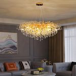 LUSTRE MODERNO PEROLA OURO VELHO