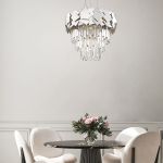 LUSTRE MODERNO COM CRISTAL SPECULO MIRROR CROMADO 