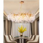 LUSTRE MODERNO NIVEUS D60CM OURO VELHO