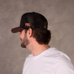 Boné Trucker Sf Simprão Farm Preto com Marrom