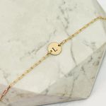 Pulseira Medalha P Fixa Personalizada Folheado em Ouro 18k