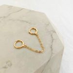Brinco Fio Dois Furos Folheado em Ouro 18k (UNITARIO)