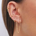 Brinco Fio Dois Furos Folheado em Ouro 18k (UNITARIO)