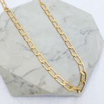 Colar Choker Elos Achatados Folheado em Ouro 18k