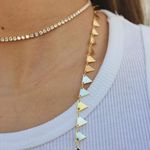 Colar Choker Riviera Fina Cristal Folheada em Ouro 18k