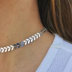 Colar Choker Folha de Nero com Design em Escamas Folheado em Prata 925