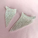 Brinco Ear Cuff Franja Cristal Folheado em Prata 925