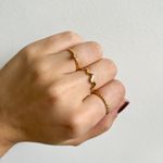 Anel Solitário Delicado Regulável Folheado em Ouro 18k