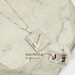 Colar Relicário Livro G Personalizado com Foto Banhado a Prata 925