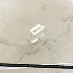 Anel Personalizável Retangular Regulável Banhado a Prata 925