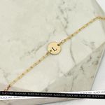 Pulseira Medalha P Fixa Personalizada Folheado em Ouro 18k