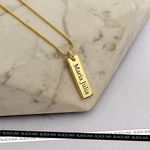 Colar Plaquinha Personalizada P Folheado em Ouro 18k