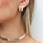 Colar Choker Aro Liso Larga Folheado em Prata 925