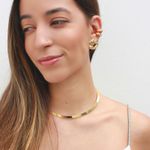 Colar Choker Aro Encaixe Folheado em Ouro 18k