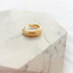 Anel Coração Vintage Regulável Folheado em Ouro 18k