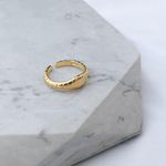 Anel Croissant Regulável Folheado em Ouro 18k