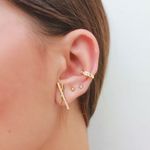 Brinco X Cravejado Folheado em Ouro 18k