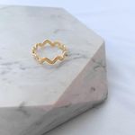 Anel Zig Zag Regulável Folheado em Ouro 18k