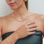 Anel Zig Zag Regulável Folheado em Ouro 18k