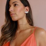 Brinco Ear Cuff Pedraria Livia Folheado em Prata 925