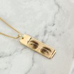 Colar Plaquinha Personalizada M Folheado em Ouro 18k