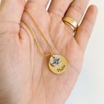 Colar Medalha Personalizada Dupla Folheado em Ouro 18k e Prata 925