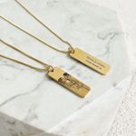 Kit 14 - 2 Colares Plaquinha M Personalizadas Folheado em Ouro 18k