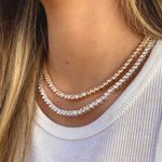 Colar Riviera Três Pontos Cristal 40cm Folheado em Ouro 18k