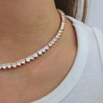 Colar Riviera Três Pontos Cristal 40cm Folheado em Ouro 18k