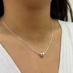 Colar com Pingente Bolinha Folheado em Prata 925