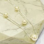 Colar Duplo Perolas Folheado em Prata 925