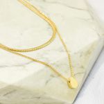 Colar Duplo Gotinha Folheado em Ouro 18k