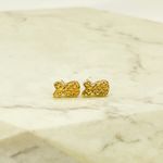 Brinco Abacaxi Folheado em Ouro 18k