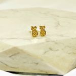 Brinco Abacaxi Folheado em Ouro 18k