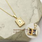 Colar Relicário Livro Personalizado com Foto Banhado a Ouro 18k