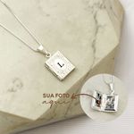 Colar Relicário Livro Personalizado com Foto Banhado a Prata 925