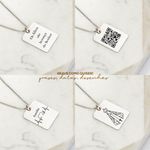 Colar Medalha Quadrada Personalizada Aço Inoxidável
