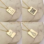 Colar Medalha Quadrada Personalizada Folheado em Ouro 18k
