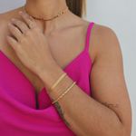 Pulseira Malha Texturizada Folheado em Ouro 18k