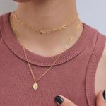 Colar Choker Corrente Corações Folheado em Ouro 18k