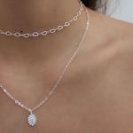 Colar Choker Corrente Corações Folheado em Prata 925