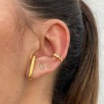 Brinco Ear Hook Liso Folheado em Ouro 18k