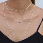 Colar Choker Diamantada Fina Folheado em Prata 925