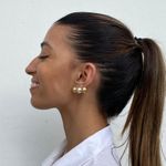 Brinco Argola Bolinha Trava Folheado em Ouro 18k